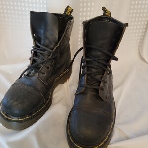 Dr. Martens Platform Black Leather Boots